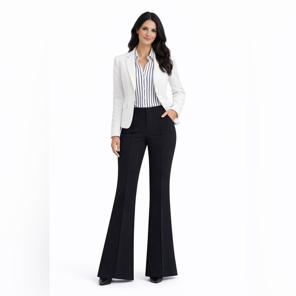 SPANX Navy Flared Trousers
